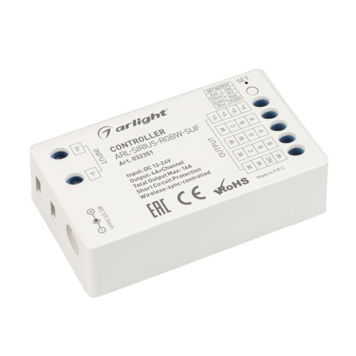 Контроллер ARL-SIRIUS-RGBW-SUF (12-24V, 4x4A, 2.4G) (Arlight, IP20 Пластик, 3 года) в Осе