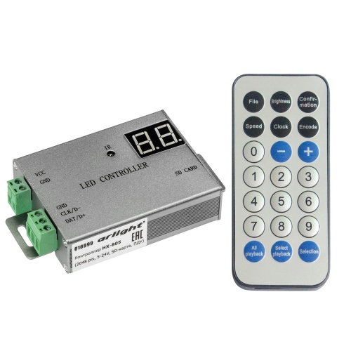 Контроллер HX-805 (2048 pix, 5-24V, SD-карта, ПДУ) (Arlight, -) в Карачеве фото 2