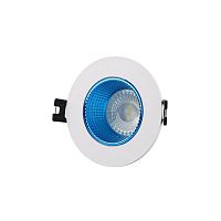 DK3061-WH+СY Встраиваемый светильник, IP 20, 10 Вт, GU5.3, LED, белый/голубой, пластик в Жуковском