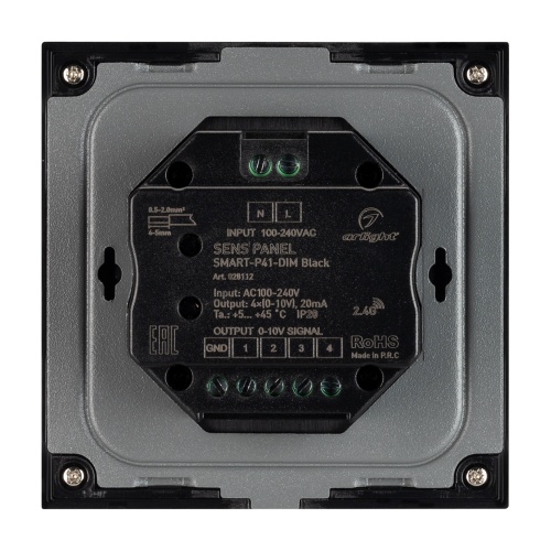 Панель SMART-P34-DIM-IN Black (230V, 0-10V, Sens, 2.4G) (Arlight, IP20 Пластик, 5 лет) в Магнитогорске фото 4