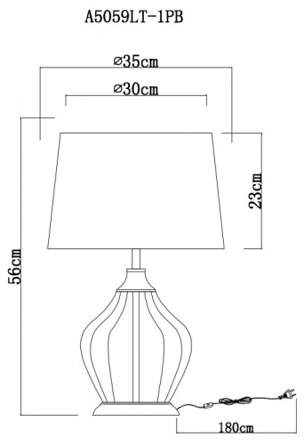 Настольная лампа декоративная Arte Lamp Baymont A5059LT-1PB в Артемовском фото 3