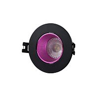 DK3061-BK+PI Встраиваемый светильник, IP 20, 10 Вт, GU5.3, LED, черный/розовый, пластик в Кораблино