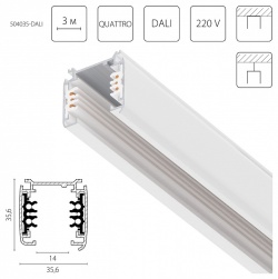 Трек накладной Lightstar Quattro/DALI 504035-DALI в интернет-магазине "Галерея света"
