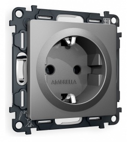 Розетка с заземлением, без рамки Ambrella Volt ALFA MA656010 в интернет-магазине "Галерея света"