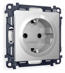 Розетка с заземлением, без рамки Ambrella Volt ALFA MA406010 в интернет-магазине "Галерея света"