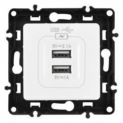 Розетка USB, без рамки Arte Milano am-217 217.46-1.white в интернет-магазине "Галерея света"