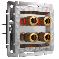 Розетка акустическая без рамки Werkel Hammer серебряный W1285006 в интернет-магазине "Галерея света"