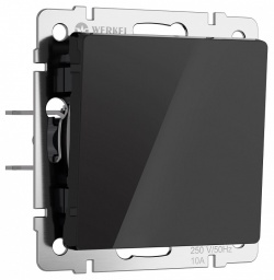 Выключатель проходной одноклавишный без рамки Werkel черный акрил W1112048 в интернет-магазине "Галерея света"