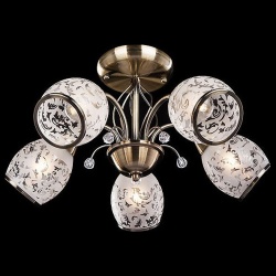 Люстра на штанге Eurosvet Gabriella 30026/5 античная бронза в интернет-магазине "Галерея света"