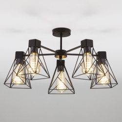 Люстра на штанге Eurosvet Trappola 70107/5 черный в интернет-магазине "Галерея света"