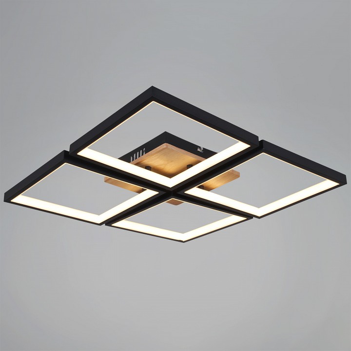 Потолочная люстра 78560-0.3-04 BK+WOOD в интернет-магазине "Галерея света"