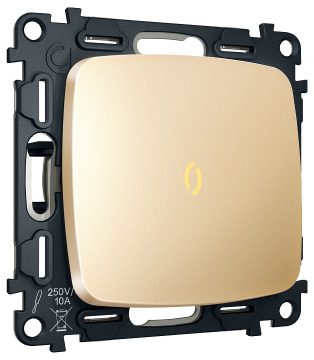 Выключатель самовозвратный одноклавишный с подсветкой, без рамки Ambrella Volt MO MO602050 в интернет-магазине "Галерея света"