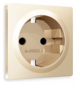 Накладка для розетки с заземлением и со шторками Ambrella Volt ALFA AP6070 в интернет-магазине "Галерея света"