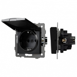 Розетка влагозащищенная с заземлением и со шторкой, без рамки с крышкой Arlight SCT 049835 в интернет-магазине "Галерея света"