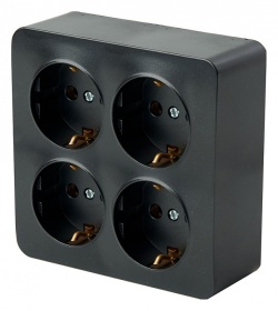 Розетка четверная с заземлением Stekker София 49322 в интернет-магазине "Галерея света"