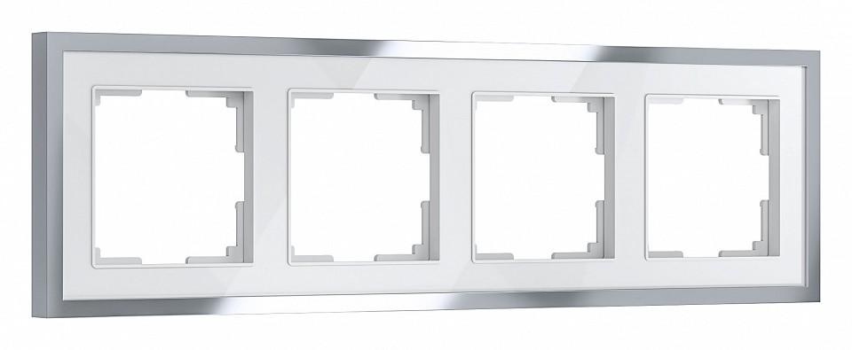 Рамка на 4 поста Werkel Baguette (белый/серебро) W0042850 в интернет-магазине "Галерея света"
