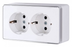 Розетка двойная с заземлением Werkel Gallant (белая) W5072101 в интернет-магазине "Галерея света"