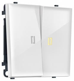 Выключатель двухклавишный с подсветкой без рамки Ambrella Volt MS MS104010 в интернет-магазине "Галерея света"