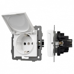 Розетка влагозащищенная с заземлением и со шторкой, без рамки с крышкой Arlight SCT 049833 в интернет-магазине "Галерея света"