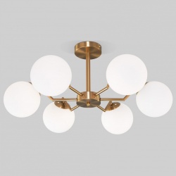 Люстра на штанге Eurosvet Frost 70154/6 латунь в интернет-магазине "Галерея света"