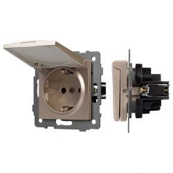 Розетка влагозащищенная с заземлением и со шторкой, без рамки с крышкой Arlight SCT 049837 в интернет-магазине "Галерея света"