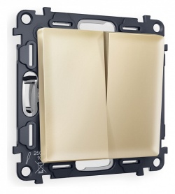 Выключатель проходной двухклавишный Ambrella Volt ALFA MA603020 в интернет-магазине "Галерея света"