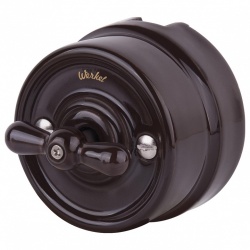 Выключатель одноклавишный Werkel Ретро (коричневый) W5612014 в интернет-магазине "Галерея света"