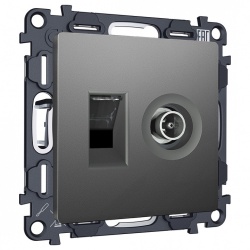 ТВ-розетка и розетка Ethernet RJ-45 без рамки Ambrella Volt ALFA MA662510 в интернет-магазине "Галерея света"