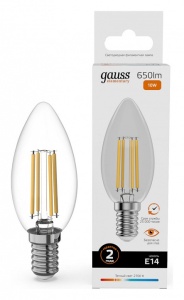 Лампа светодиодная Gauss Filament Elementary E14 10Вт 2700K 32110 в интернет-магазине "Галерея света"