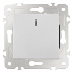 Выключатель проходной одноклавишный с подсветкой без рамки Arte Milano 203 203.33-1.silver в интернет-магазине "Галерея света"