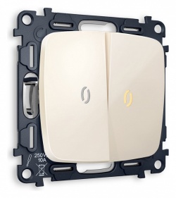 Выключатель проходной двухклавишный с подсветкой без рамки Ambrella Volt OMEGA MO304030 в интернет-магазине "Галерея света"