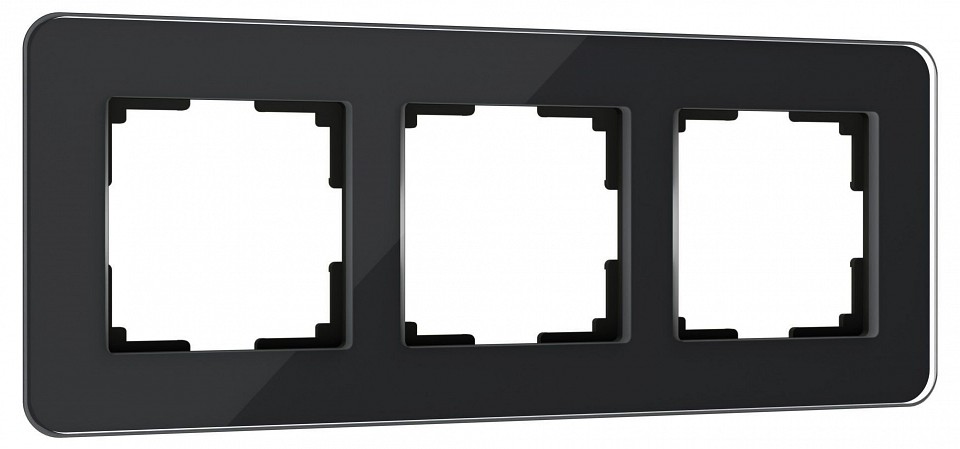 Рамка на 3 поста Werkel Elite (черный, стекло) W0032448 в интернет-магазине "Галерея света"