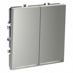 Выключатель двухклавишный с подсветкой без рамки Voltum S70 VLS020205 в интернет-магазине "Галерея света"