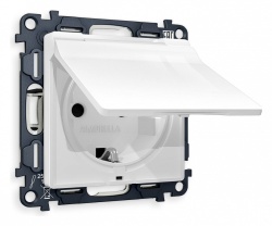 Розетка с заземлением и со шторкой, без рамки с крышкой Ambrella Volt ALFA MA108010 в интернет-магазине "Галерея света"