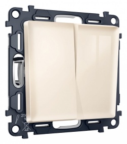 Выключатель проходной двухклавишный Ambrella Volt ALFA MA303020 в интернет-магазине "Галерея света"