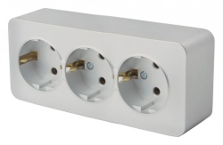 Розетка тройная с заземлением Stekker София 49330 в интернет-магазине "Галерея света"