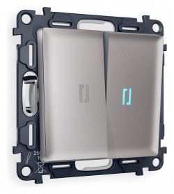 Выключатель проходной двухклавишный с подсветкой Ambrella Volt ALFA MA504040 в интернет-магазине "Галерея света"