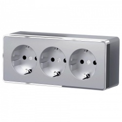 Розетка с заземлением и со шторками Werkel Gallant (серебряный) W5073106 в интернет-магазине "Галерея света"