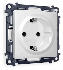 Розетка с заземлением и со шторкой, без рамки Ambrella Volt ALFA MA107010 в интернет-магазине "Галерея света"