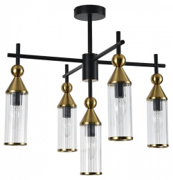 Люстра на штанге Indigo Torazzo 13037/5R Black в интернет-магазине "Галерея света"