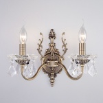 Бра Eurosvet Elisha 3281/2 античная бронза/прозрачный хрусталь Strotskis в интернет-магазине "Галерея света"