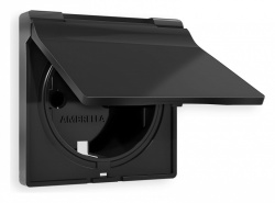 Накладка для розетки влагозащищенной с заземлением и со шторками с крышкой Ambrella Volt ALFA AP8080 в интернет-магазине "Галерея света"