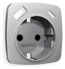 Накладка для розетки с заземлением и со шторками и 2хUSB type A и C Ambrella Volt OMEGA OP5100 в интернет-магазине "Галерея света"