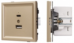 Розетка 2хUSB type A и C без рамки Arlight SCT-TENDO 054537 в интернет-магазине "Галерея света"