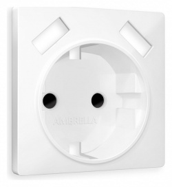 Накладка для розетки с заземлением и со шторками и 2хUSB type A Ambrella Volt ALFA AP1290 в интернет-магазине "Галерея света"