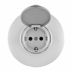 Розетка с заземлением и шторкой, с крышкой Arte Milano SET08-1 SET08-1-41-1 silver в интернет-магазине "Галерея света"