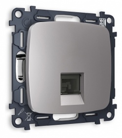 Розетка Ethernet RJ-45 и со шторками, без рамки Ambrella Volt OMEGA MO512010 в интернет-магазине "Галерея света"