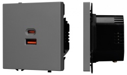 Розетка 2хUSB type A и C без рамки Arlight NOBE 054319(1) в интернет-магазине "Галерея света"