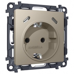 Розетка с заземлением и 2хUSB type C, без рамки Ambrella Volt ALFA MA370510 в интернет-магазине "Галерея света"