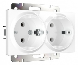 Розетка двойная с заземлением, без рамки Werkel белый W1172001 в интернет-магазине "Галерея света"